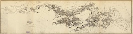 Bergens by nr 31: Kart over Bergen: Hordaland