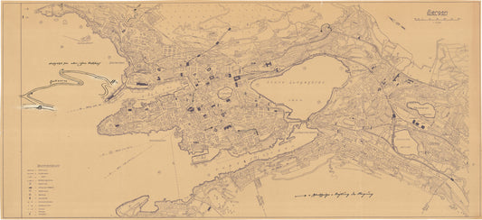 Bergens by nr 33-2: Tysk kart over Bergen: Hordaland