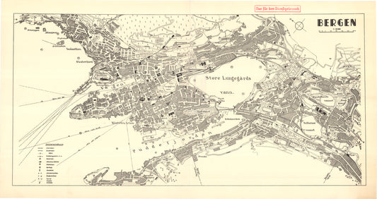 Bergens by nr 33-3: Tysk kart over Bergen: Hordaland
