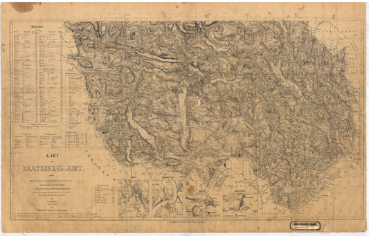 Bratsberg-amt nr 13-sor: Kart over Bratsberg Amt: Telemark