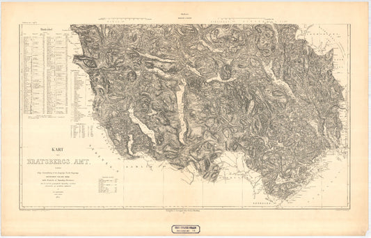 Bratsberg-amt nr 14-sor3: Kart over Bratsberg Amt: Telemark