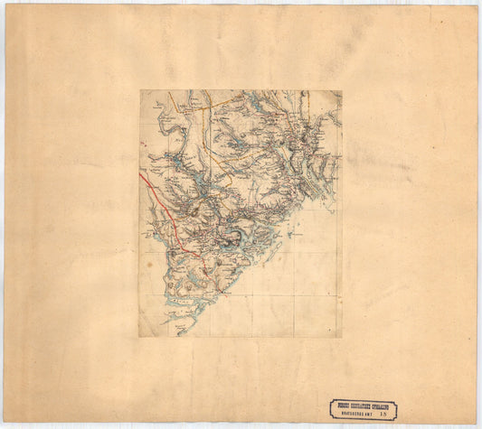 Bratsberg-amt nr 18: Kart over Præstegjældene Kragerø, Bamle, Solum smt Dele af Drangedal, Holden, Gjerpen og Eidanger: Telemark