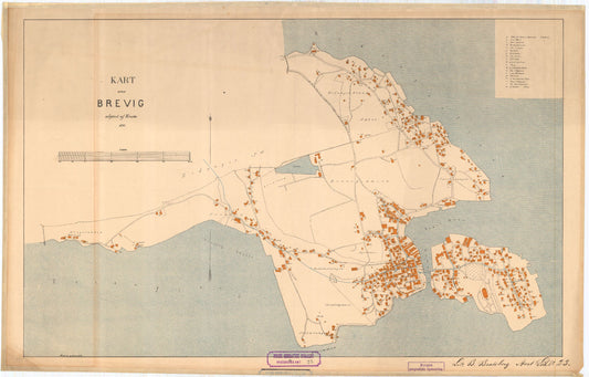 Bratsberg-amt nr 25: Kart over Brevik: Telemark