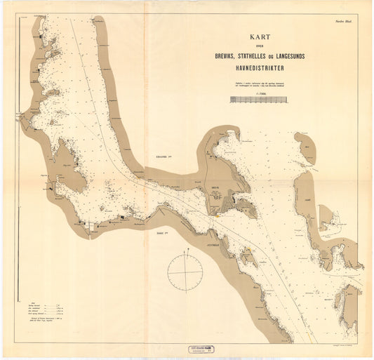 Bratsberg-amt nr 33a: Kart over Breviks, Stathelles og Langesunds Havedistrikter: Telemark