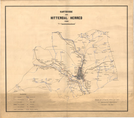 Bratsberg amt nr 43: Kartskisse over Hitterdal herred: Telemark