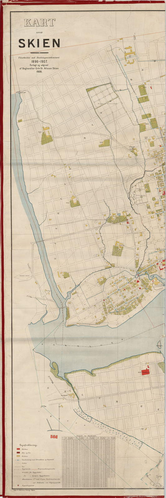 Bratsberg amt nr 46 vest: Kart over Skien (vest): Telemark