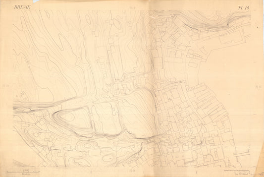 Bratsberg amt nr 49-14: Kart over Brevik: Telemark