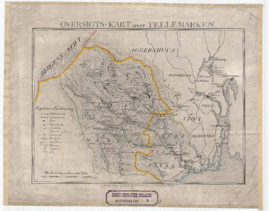 Bratsberg-amt nr 9-1: Oversigtskart over Tellemarken: Telemark
