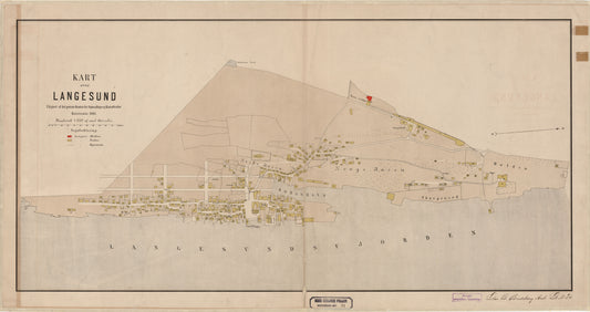 Bratsberg amt nr 21: Kart over Langesund: Telemark