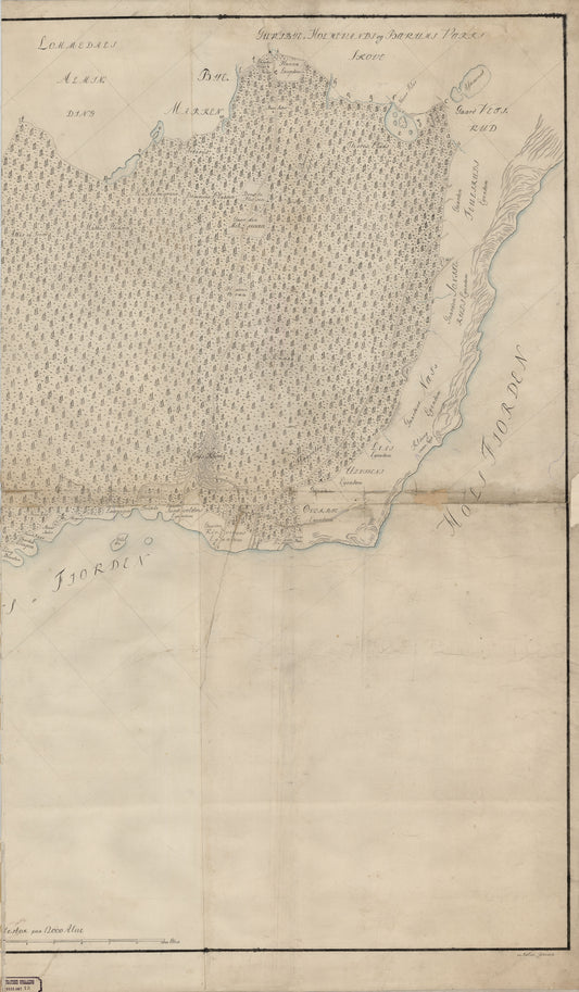 Buskerud amt nr 13 øst: Kaart over Ringerigs Alminding eller Krogskoven (øst): Buskerud