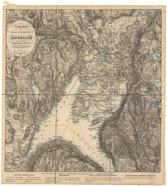 Buskerud-amt nr 17-1: Lommekart over den mest besøgte Deel af Ringerige: Buskerud
