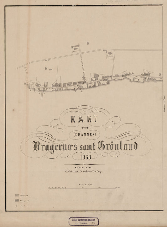 Buskerud amt nr 22 midtre: Kart over Bragernæs samt Grønland: Buskerud