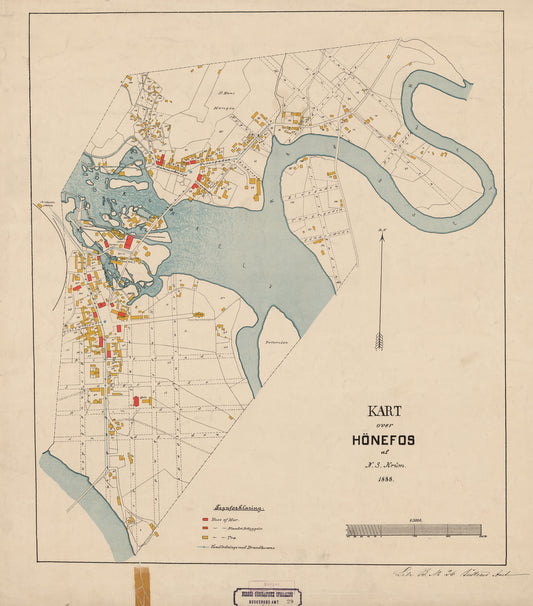 Buskerud amt nr 29: Kart over Hønefos: Buskerud