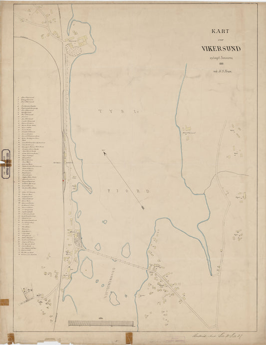 Buskerud amt nr 31: Kart over Vikersund: Buskerud