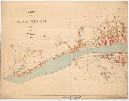 Buskerud amt nr 31-vest: Kart over Drammen: Buskerud