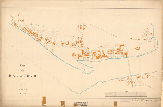 Buskerud amt nr 33: Kart over Haugsund paa Eker: Buskerud