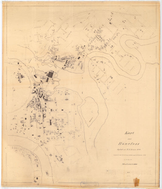 Buskerud amt nr 44-1: Kart over Hønefoss: Buskerud