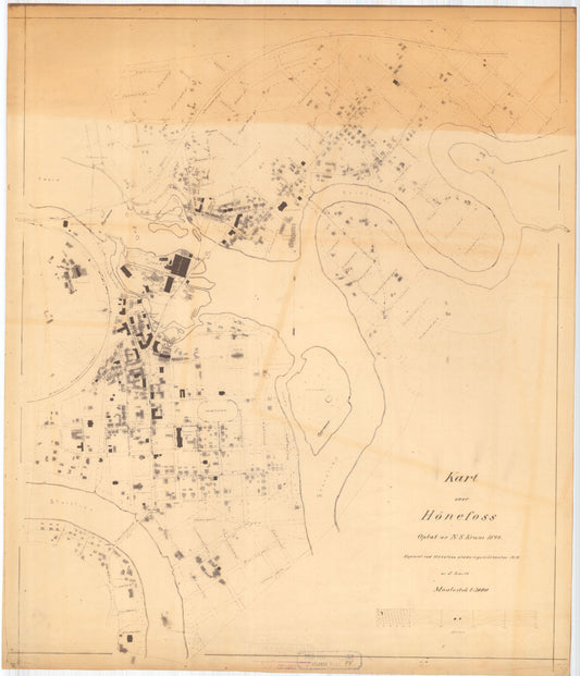 Buskerud amt nr 44-2: Kart over Hønefoss: Buskerud