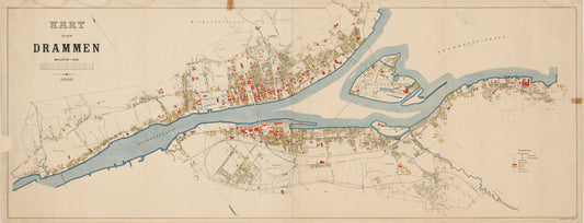 Buskerud amt nr 50: Kart over Drammen: Buskerud
