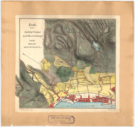 Buskerud amt nr 53: Kroki over en del av Strømsø: Buskerud