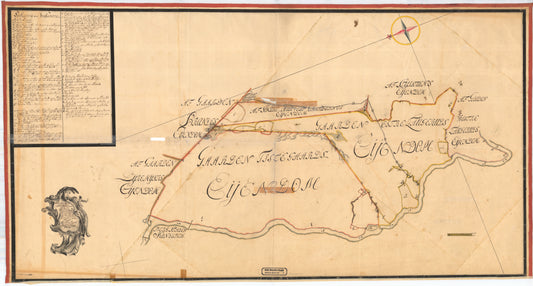 Buskerud amt nr 64: SituasjonsCarte over østre Langerud, søndre Holtvedt Gårdene og Tisegaards Strekninger: Buskerud