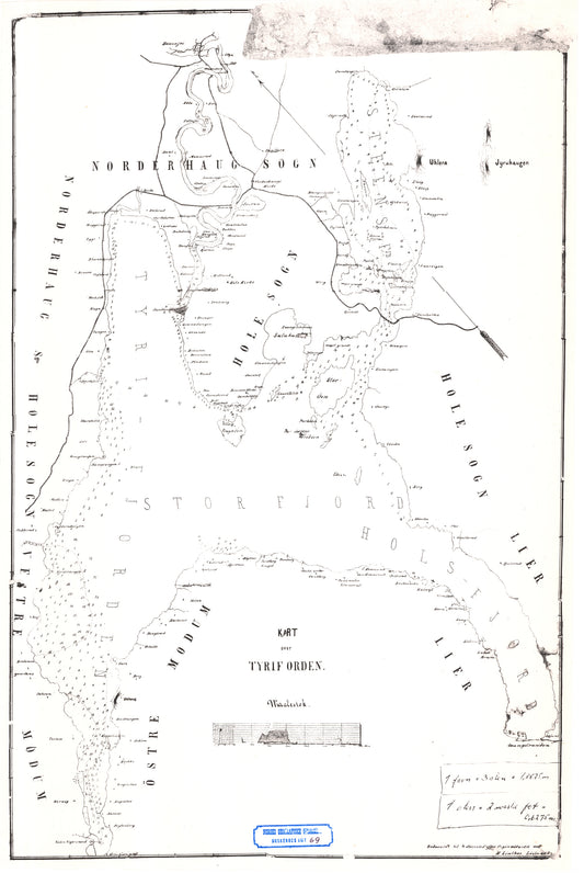 Buskerud amt nr 69: Kopi av kart over Tyrifjorden.: Buskerud