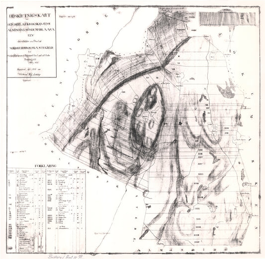 Buskerud amt nr 71: Kopi av utskiftningskart over en del av Krokskogens nordre almenning.: Buskerud