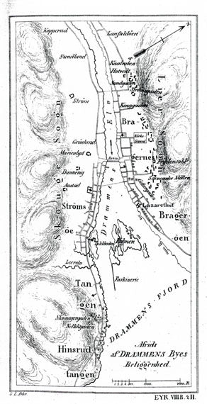Buskerud amt nr 78: Kopi av afrids af Drammens Byes beliggenhed: Buskerud