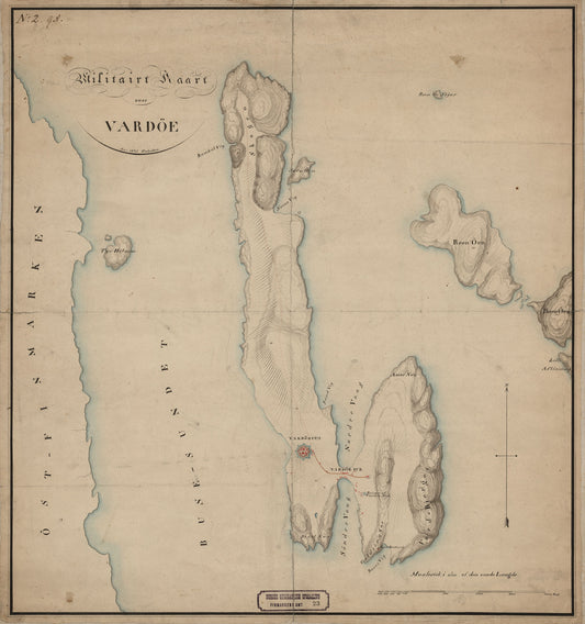 Finmarkens amt nr 23: Militairt Kaart over Vardøe: Finnmark