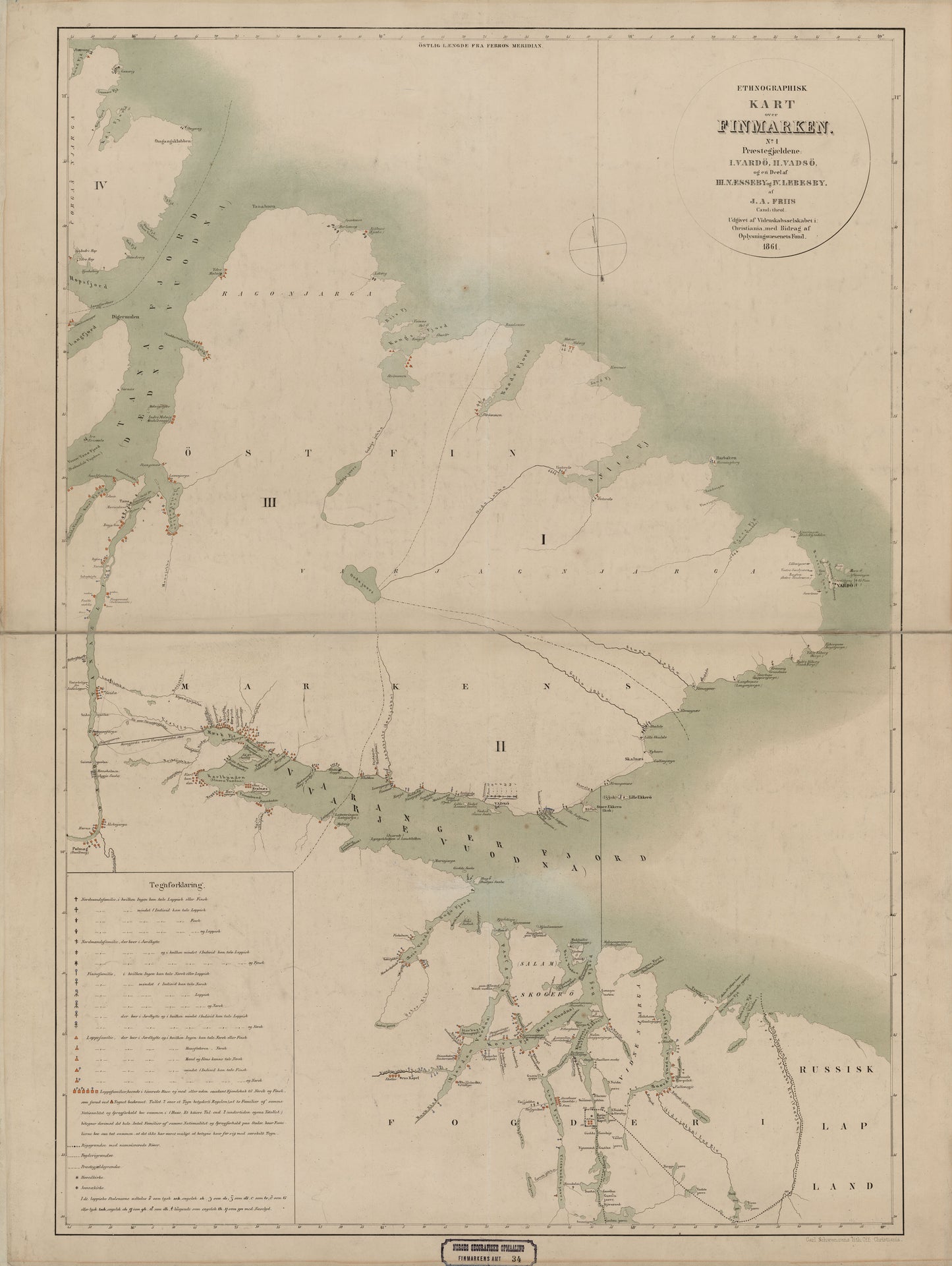 Finmarkens amt nr 34-1: Etnografisk Kart over Finmarken: Finnmark