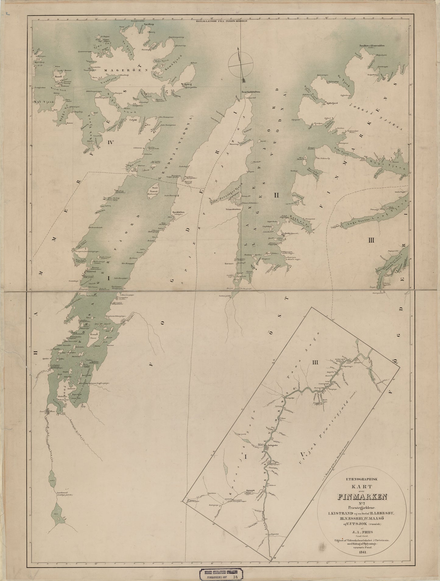 Finmarkens amt nr 34-2: Etnografisk Kart over Finmarken: Finnmark