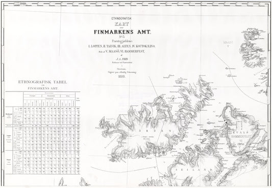 Finmarkens amt nr 44-3 nord: Etnografisk kart over Finmarken 3 nord: Finnmark
