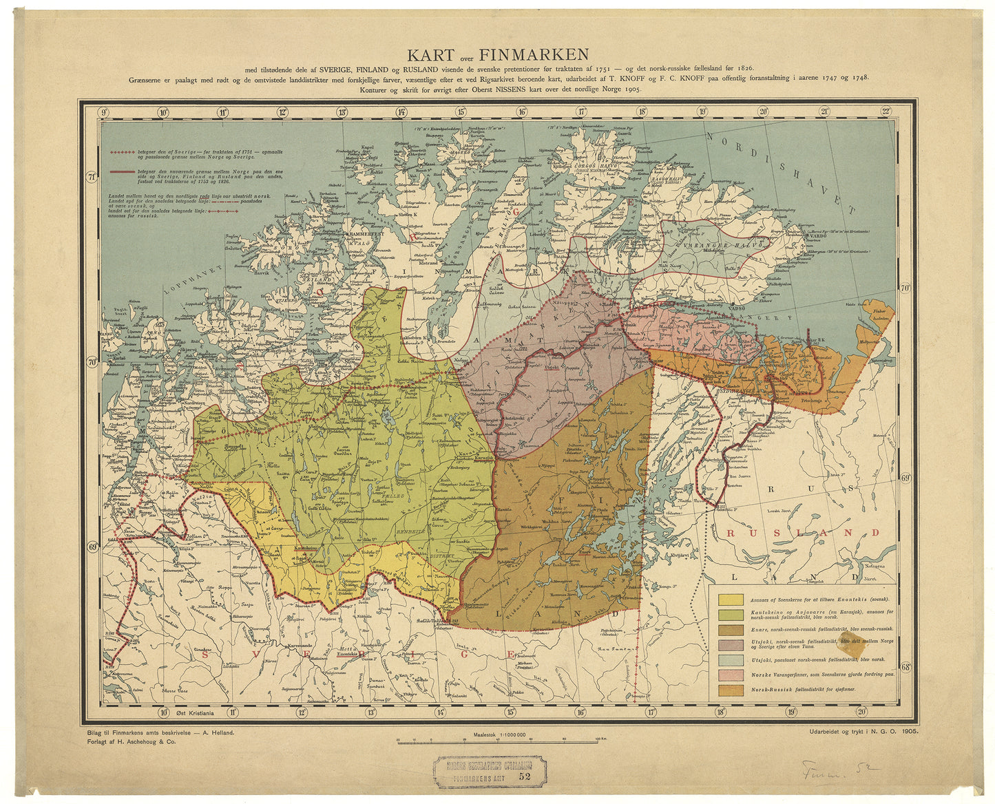 Finmarkens amt nr 52: Kart over Finmark: Finnmark