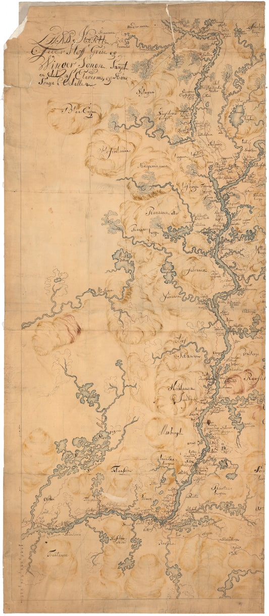 Hedemarkens amt nr 1: Land Cartte ofwer Hoff, Grufue og wiinger Song sampt en Deel aff Elweron og Strøm Songen: Hedmark