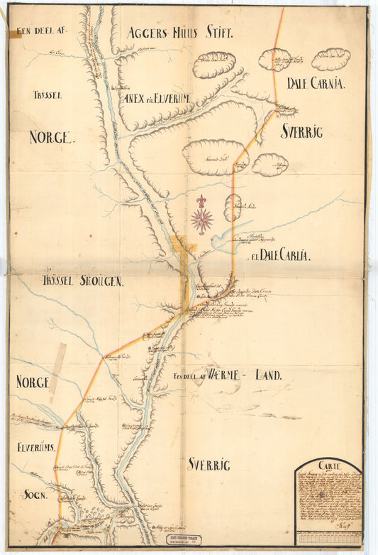Hedemarkens amt nr 15: Carte over Tryssel Skaugen og Dets Vandrag: Hedmark