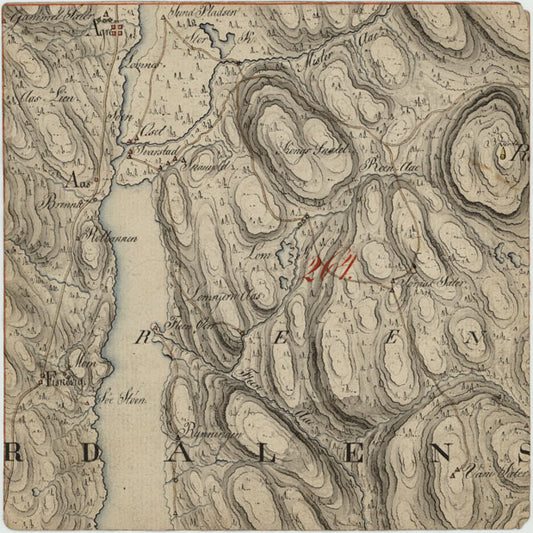 Hedemarkens amt nr 26: Kart over en Deel af Yttre Rendalen Hdt. (U. T.): Hedmark