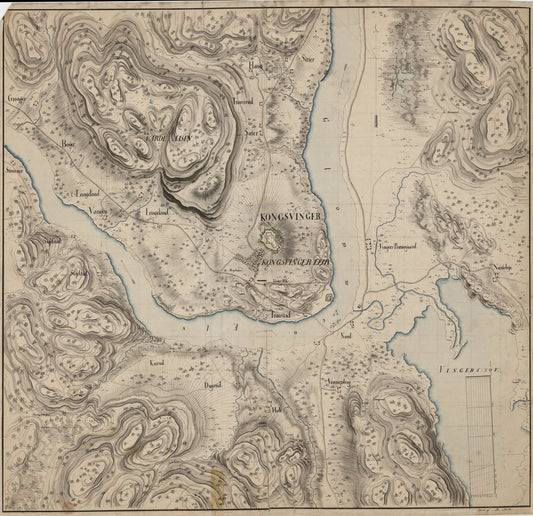 Hedemarkens amt nr 37: Kart over Kongsvinger Fæstning med Omgivelser: Hedmark