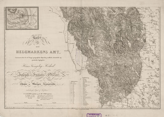 Hedemarkens amt nr 39: Kart over Hedemarkens Amt; blad 1: Hedmark