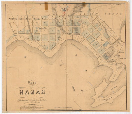 Hedemarkens amt nr 43: Kart over Hamar: Hedmark