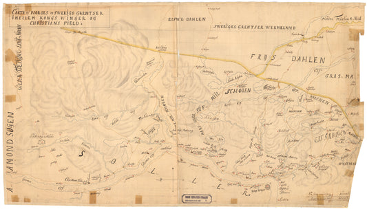 Hedemarkens amt nr 4: Carte af Norges og Sweriges Grentzer imellom Kongswinger og Christiansfield: Hedmark