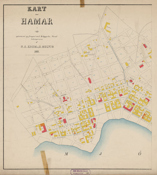 Hedemarkens amt nr 50-vest: Kart over Hamar (vest): Hedmark