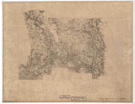 Hedemarkens amt nr 51: Kart over Terrænet mellom Nes og Sand Kirker: Hedmark