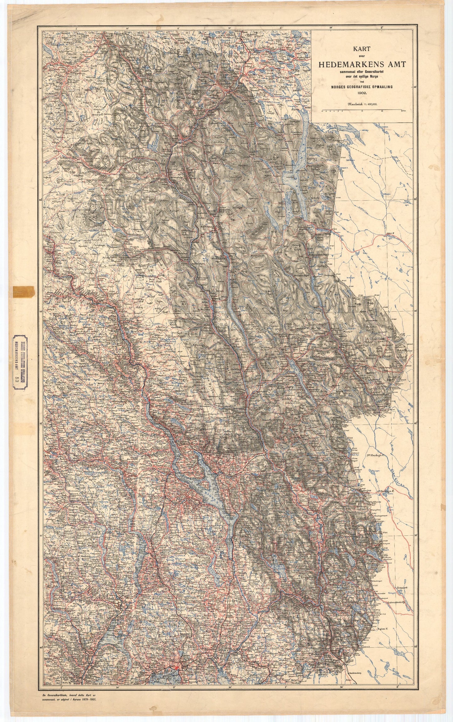 Hedemarkens amt nr 53: Kart over Hedemarkens: Hedmark