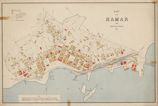 Hedemarkens amt nr 55: Kart over Hamar: Hedmark