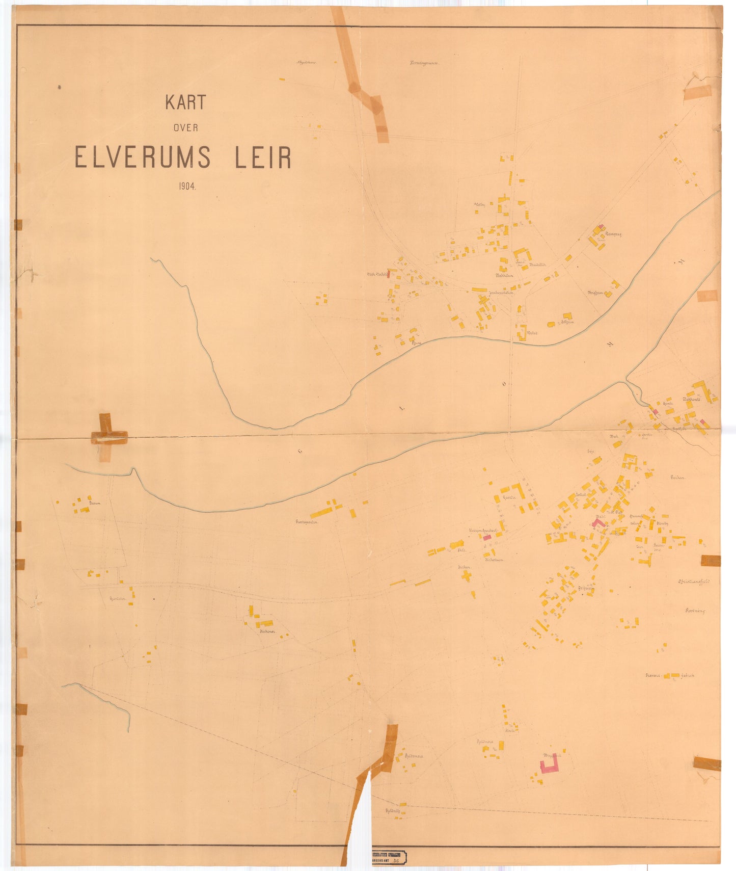 Hedemarkens amt nr 56-1: Kart over Elverums leir: Hedmark