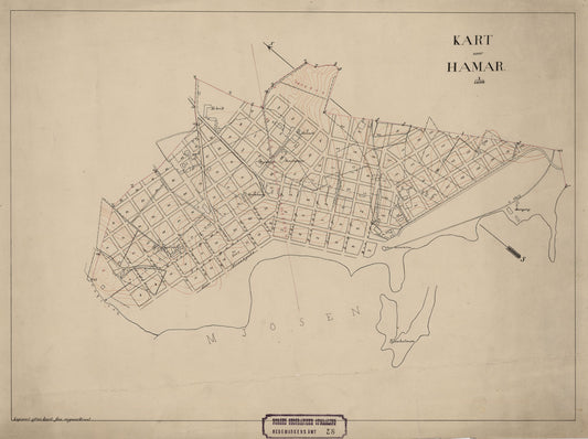 Hedemarkens amt nr 58: Kart over Hamar: Hedmark