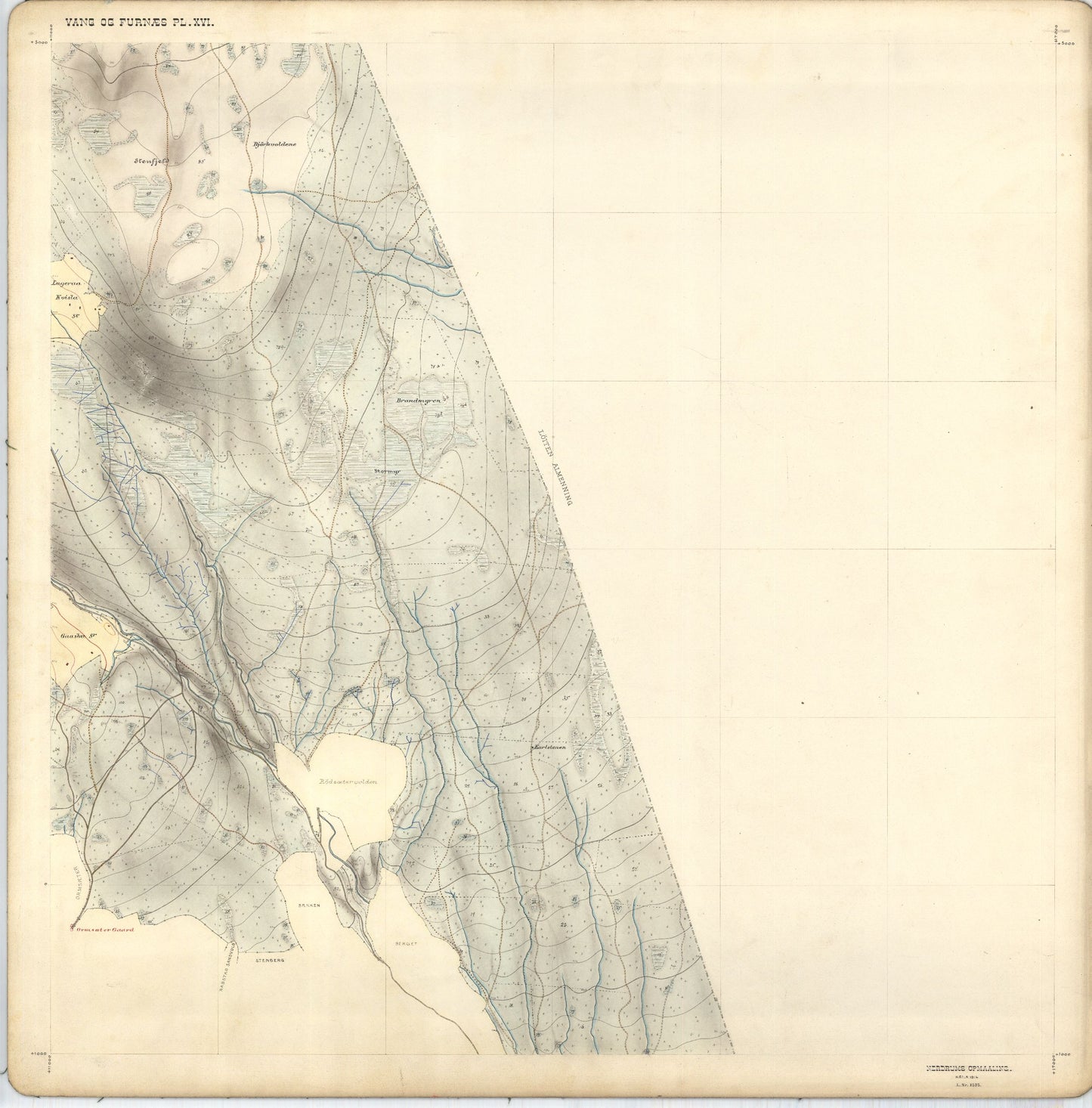 Hedemarkens amt nr 68: Kart over Vang og Furnes almenning: Hedmark