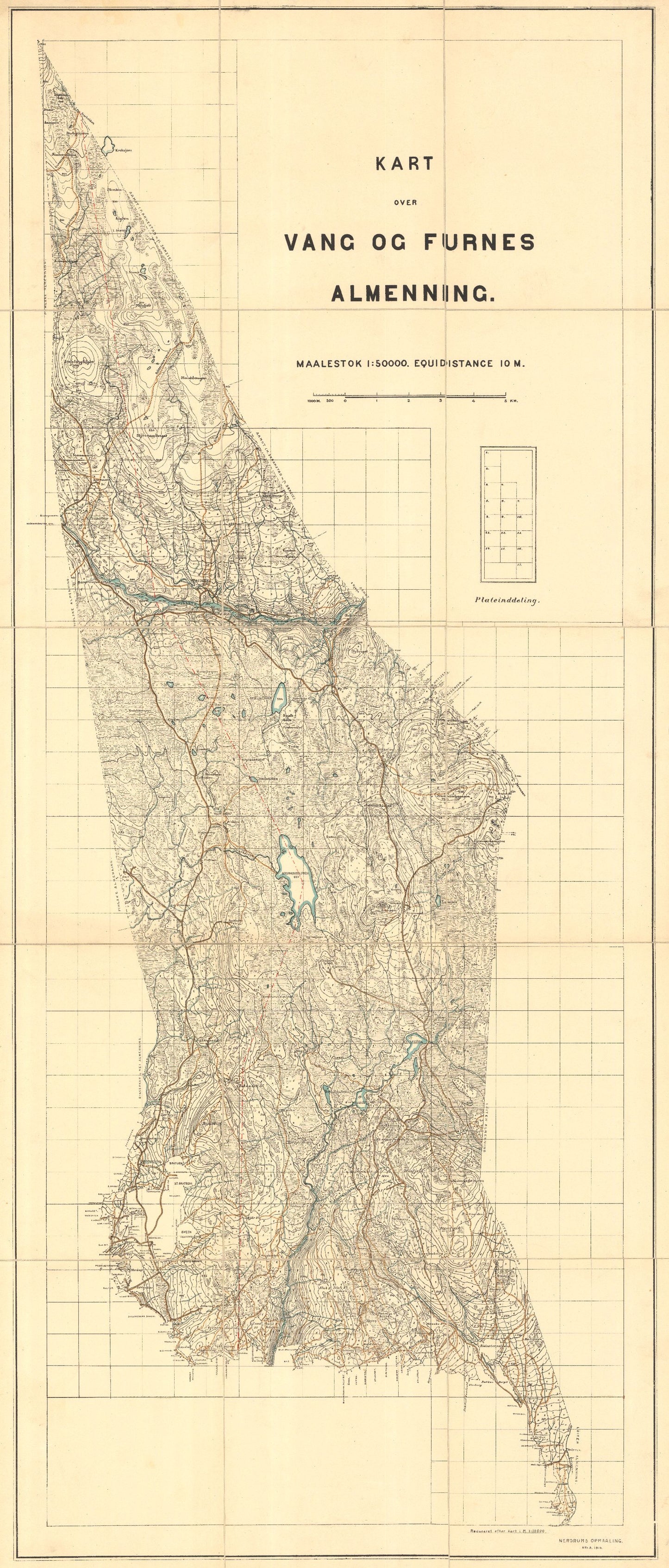 Hedemarkens amt nr 68: Kart over Vang og Furnes almenning: Hedmark