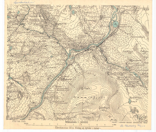 Hedemarkens amt nr 79: Orienteringskartet over Os i østerdal: Hedmark