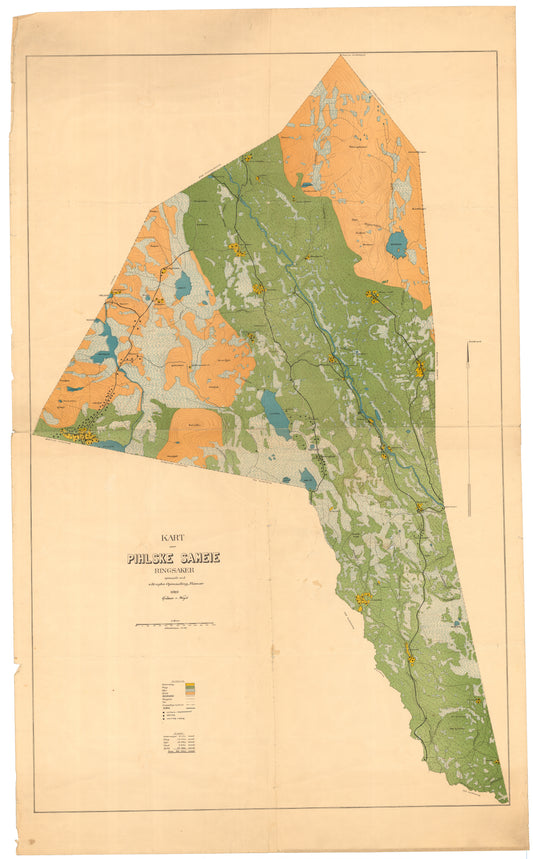 Hedemarkens amt nr 80: Kart over Pihlske Sameie Ringsaker: Hedmark